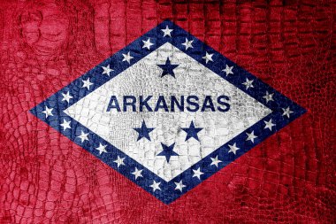 lüks timsah doku üzerinde boyalı arkansas eyalet bayrağı