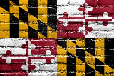 Maryland Devlet bayrağı tuğla duvara boyalı