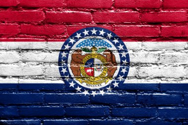 Missouri Devlet bayrağı tuğla duvara boyalı