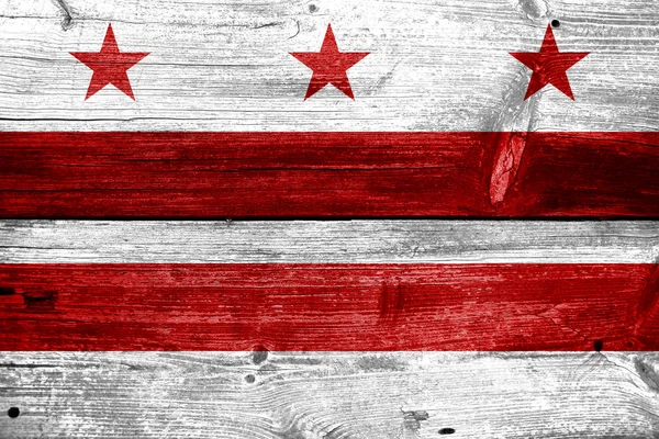 Washington dc vlajka na staré dřevěné prkenné textury — Stock fotografie