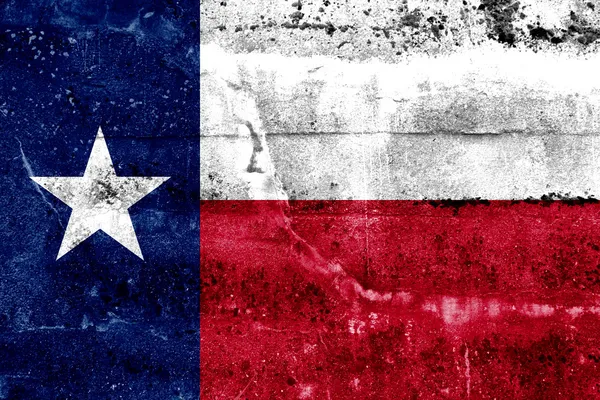 Bandera del Estado de Texas pintada en pared grunge —  Fotos de Stock