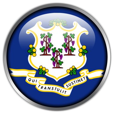 Connecticut eyalet bayrağı parlak düğme