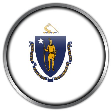 Massachusetts eyalet bayrağı parlak düğme