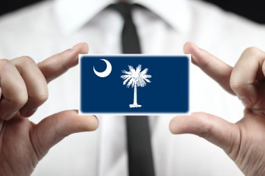 Kartvizit Güney carolina eyalet bayrak tutan işadamı