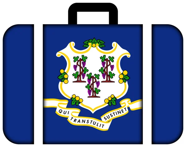 Suitcase with Connecticut State Flag — Stock Photo, Image