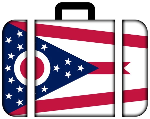 Kufr s ohio státu vlajky — Stock fotografie
