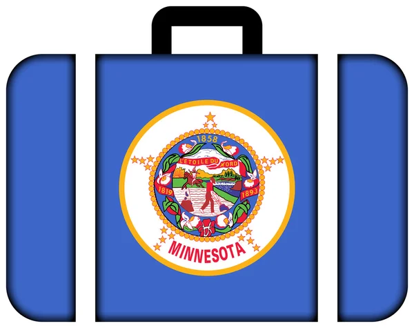 Suitcase with Minnesota State Flag — Stock Photo, Image