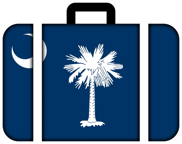 南卡罗莱纳州旗的手提箱 — 图库照片