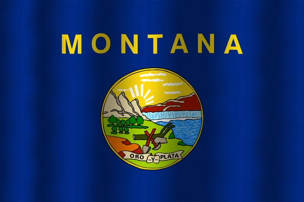 Agitant le drapeau de l'État du Montana — Photo