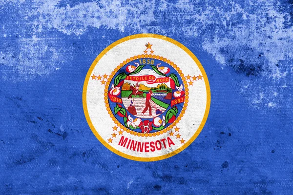 Grunge Minnesota bandera del estado — Foto de Stock