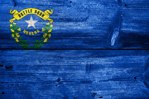 Nevada State Flag painted on old wood plank texture — Stock Photo, Image