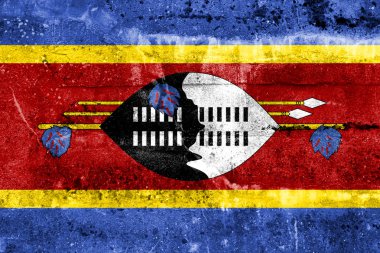 Svaziland bayrak grunge duvara boyalı