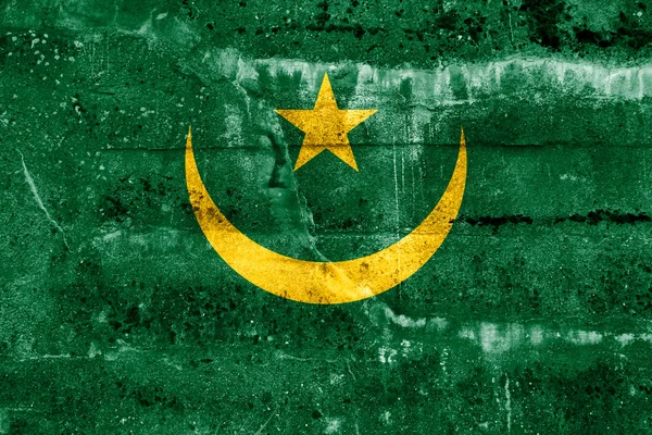 Bandera de Mauritania pintada en pared grunge — Foto de Stock
