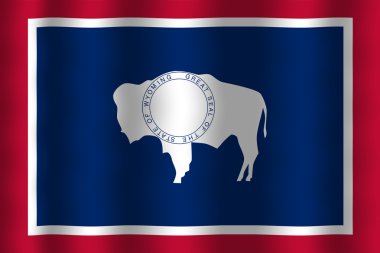 Wyoming eyalet bayrağı sallayarak