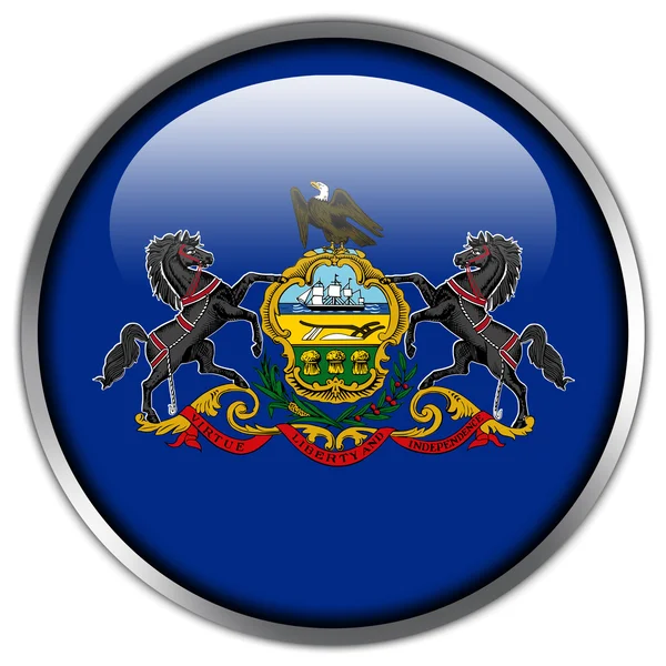 Pennsylvania State Flag glossy button — Stock Photo, Image