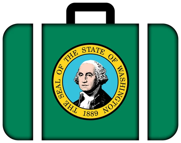 Suitcase with Washington State Flag — Stock Photo, Image