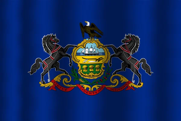 Agitant le drapeau de l'État de Pennsylvanie — Photo