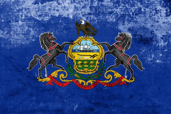 Bandeira do Estado da Pensilvânia Grunge — Fotografia de Stock
