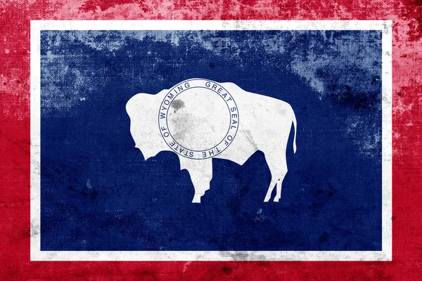 Grunge Wyoming Bandeira do Estado — Fotografia de Stock