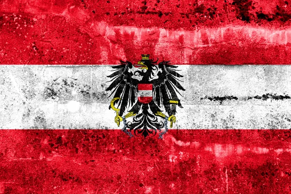 Austria Flag painted on grunge wall — Stock Photo, Image