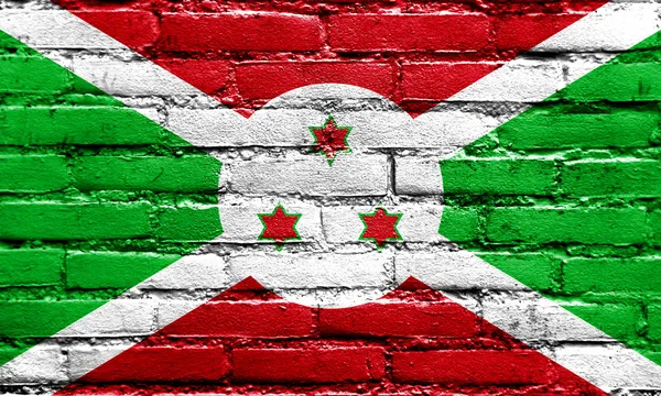 Burundi Flag painted on brick wall — Stock Photo, Image