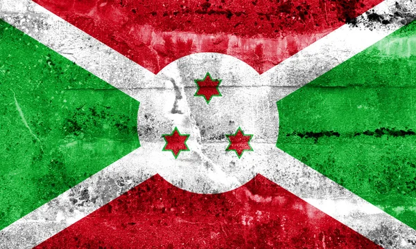Flaga Burundi namalowane na ścianie grunge — Zdjęcie stockowe