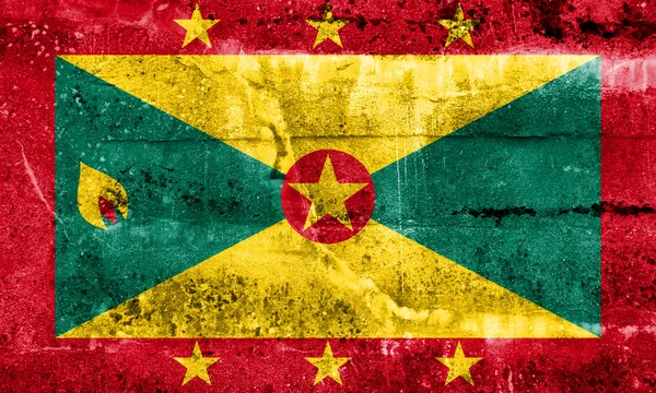 Флаг Гренады нарисован на гранж-стене — стоковое фото