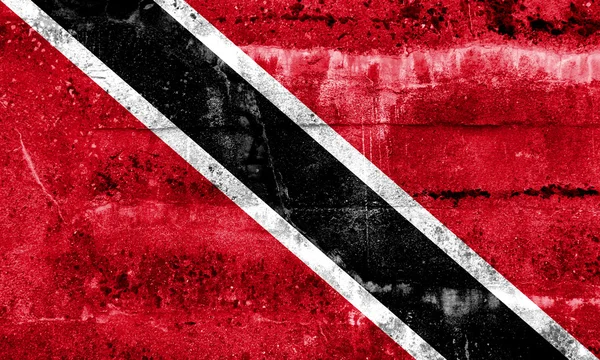 Флаг Тринидада и Тобаго нарисован на гранж-стене — стоковое фото