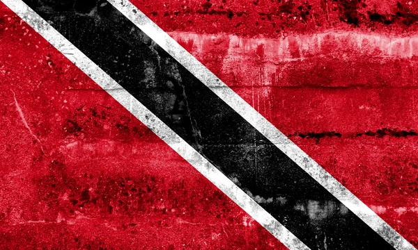 Drapeau de Trinité-et-Tobago peint sur un mur de grunge — Photo