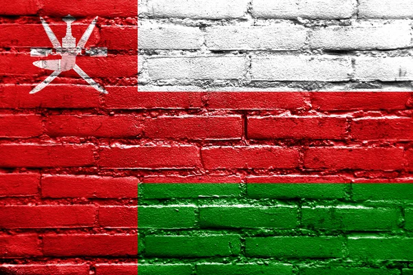 Oman vlag geschilderd op de muur — Stockfoto