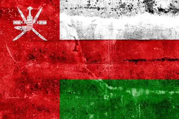 Flaga Omanu namalowane na ścianie grunge — Zdjęcie stockowe