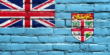 Tuğla duvara Fiji bayrağı