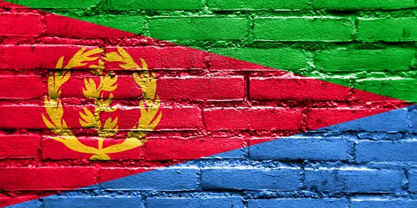 Eritrea Bandiera dipinta su muro di mattoni — Foto Stock