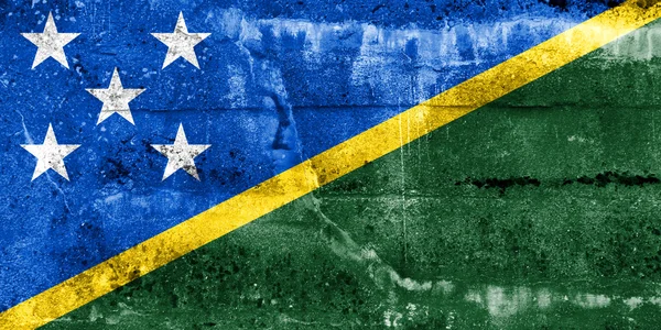 Solomon Islands Flag painted on grunge wall — Stock Photo, Image