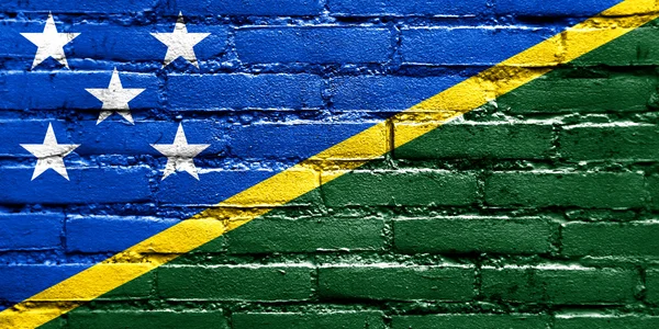 Vlag van de Salomonseilanden geschilderd op de muur — Stockfoto