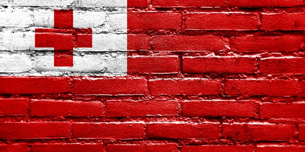 Tonga Flag painted on brick wall — Stock Photo, Image