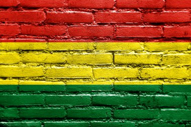 Bolivya bayrak tuğla duvara boyalı