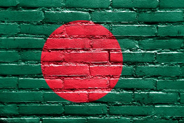 Flaga Bangladeszu malowane na mur z cegły — Zdjęcie stockowe