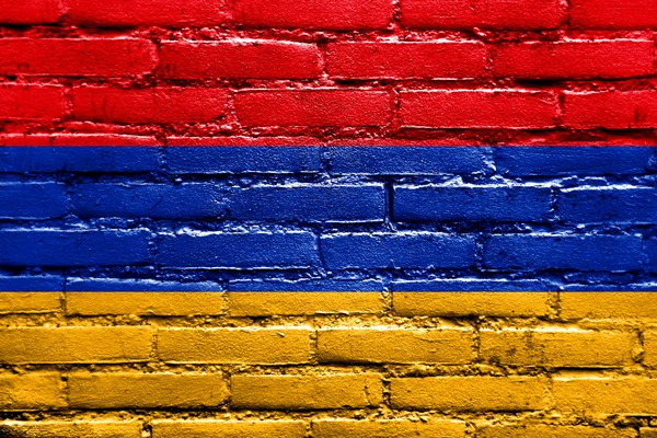 Armenië vlag geschilderd op de muur — Stockfoto