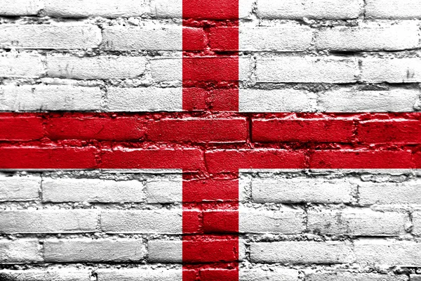 Flaga Anglii malowane na mur z cegły — Zdjęcie stockowe