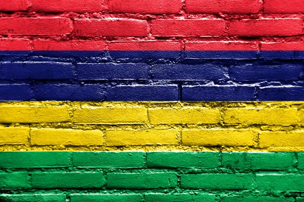 Mauritius vlag geschilderd op de muur — Stockfoto