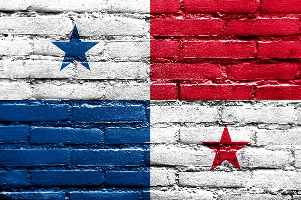 Panama Drapeau peint sur un mur de briques — Photo