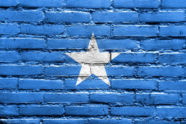 Σημαία της Σομαλίας ζωγραφισμένο σε τοίχο από τούβλα — Φωτογραφία Αρχείου