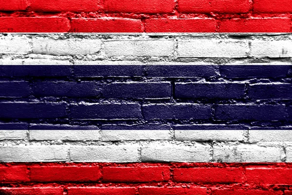 Thailand flaggan målad på tegelvägg — Stockfoto