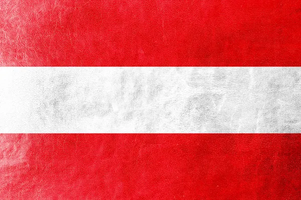 Bandera de Austria pintada sobre textura de cuero —  Fotos de Stock