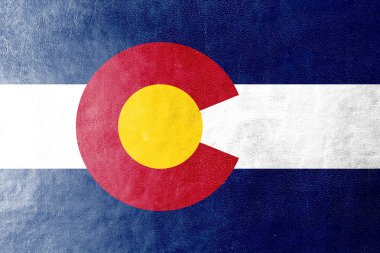 Colorado Devlet bayrağı deri dokusu üzerinde boyalı