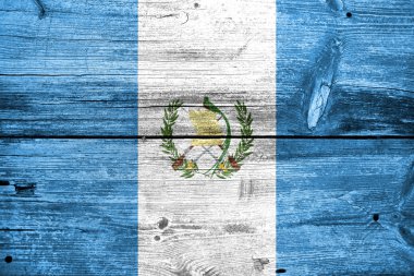 eski ahşap tahta dokusu üzerinde boyalı guatemala bayrağı