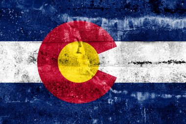 Colorado Devlet bayrağı grunge duvara boyalı