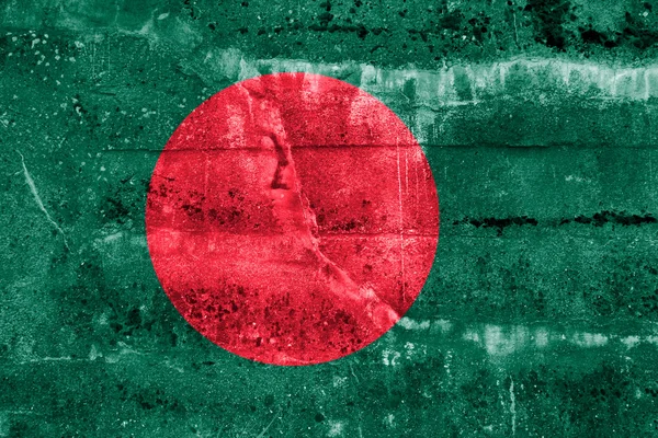 Bangladéš vlajky maloval na zdi grunge — Stock fotografie