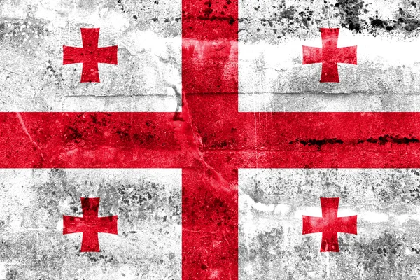 Georgia Flag painted on grunge wall — Stock Photo, Image